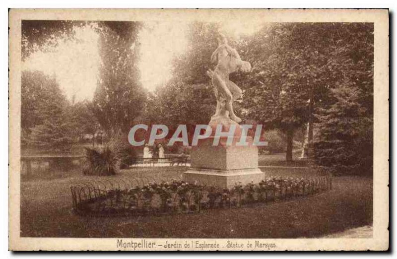 Postcard Modern Garden Montpellier Esplanade Statue of Marsyas