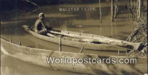 Real Photo Malayan Canoe Malaya, Malaysia Unused 