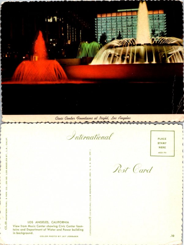 Civic Center Fountain at Night, L.A. (14726