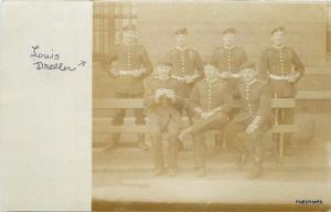 C-1905 German Miilitary Soldiers Louis Dreller Group photo RPPC Real photo 6477