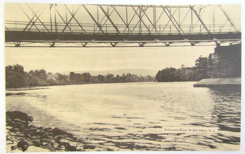 VINTAGE POSTCARD DELAWARE RIVER AT BELVIDERE N.J.