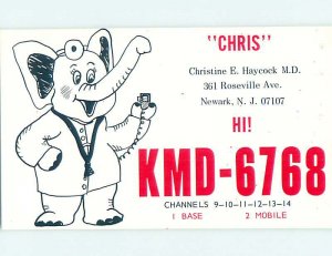 Pre-1980 RADIO CARD - CB HAM OR QSL Newark New Jersey NJ AH0529