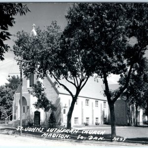 c1950s Madison, SD RPPC St. Johns Lutheran Church Real Photo Postcard Vtg A113