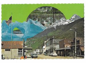 Downtown Skagway Alaska Main Street 1970s Continential Card 4 by 6 Card