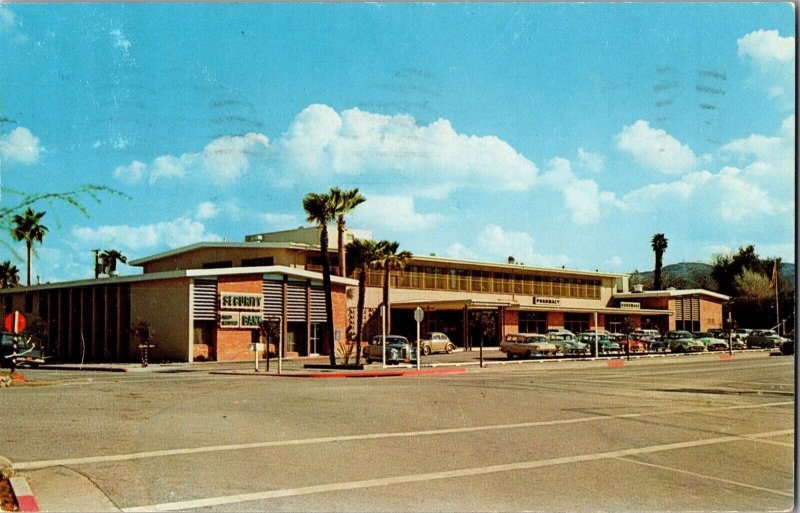 College Shopping Center Bank Pharmacy Loma Linda CA c1950s Vintage Postcard I51 