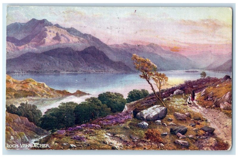 1904 Scotch Lochs Loch Vennacher Antique Posted Oilette Tuck Art Postcard