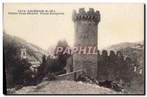 Old Postcard Luceram Old Tower feudal Vieux Remparts