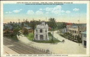 Panama Canal Zone Cristobal Concrete Steamship Offices c1920s Postcard