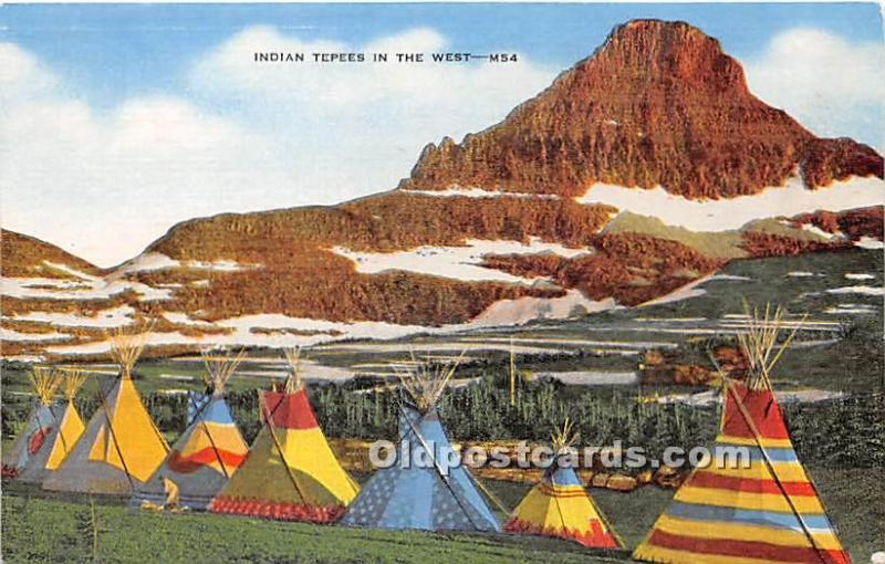 Indian Tepees in the West Montana, MT and Wyoming, WY, USA Indian Unused 