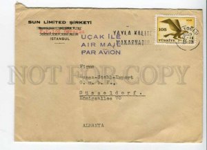 421266 TURKEY to GERMANY 1959 year real posted COVER w/ bird stamp