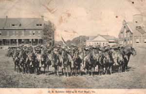 Vintage Postcard United States Soldiers Drilling Fort Myer Virginia Washington