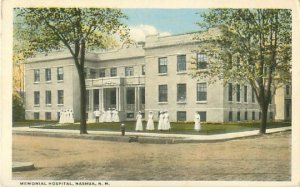 Nashua, NH Memorial Hospital Postcard, Nurses on the Lawn, 1916