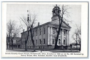 Portsmouth Ohio OH Postcard Scioto Court House Building Political Advertising