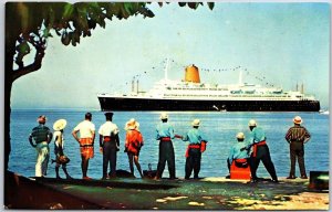 North German Lloyd Line T S Bremen 32360 GRT Ocean Liner Postcard