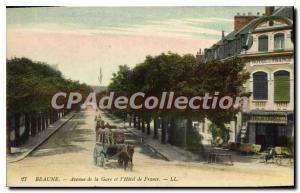 Old Postcard Beaune train station Avenue Htel de France
