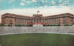 Postcard El Paso High School Facing Stadium Texas TX