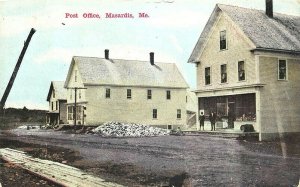 Masardis ME Post Office & Store R .F .D. Cancel 1918 Postcard