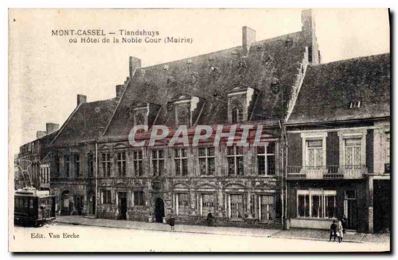 Old Postcard Mont Cassel Tiandshuys or the Noble Court Hotel Mayor Tram