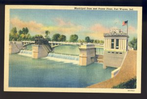 Fort Wayne, Indiana/IN Postcard, Municipal Dam & Power Plant