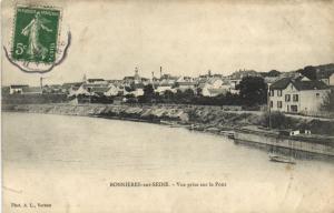 CPA BONNIERES-sur-SEINE-Vue prise sur le Pont (260509)