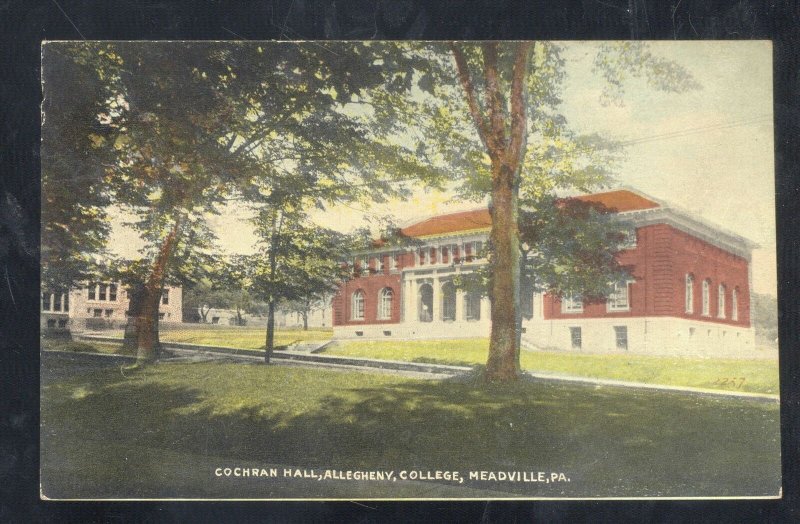 MEADVILLE PENNSYLVANIA PA. COCHRAN HALL ALLEGHENY COLLEGE VINTAGE POSTCARD