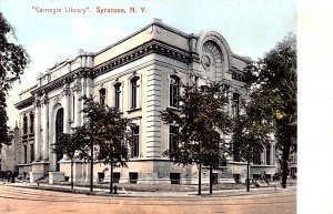 Carnegie Library, Syracuse, New York, Very Early Postcard, Unused