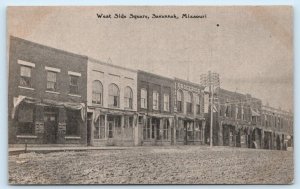 SAVANNAH, Missouri MO ~ Street Scene WEST SIDE SQUARE c1900s UDB Postcard