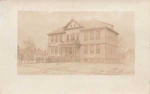 Bangor ME School Note Students, real photo postcard