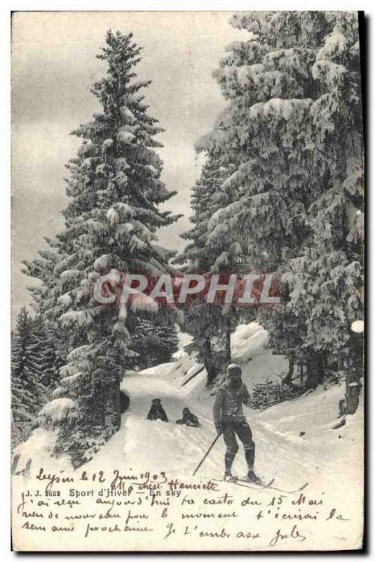 Old Postcard of Sports & # 39hiver Skiing Switzerland