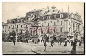 Old Postcard P D Clermont Ferrand Statue of Vercingetorix and Theater