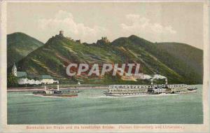 Old Postcard Bornhofen am Rhein und die feindlichen Bruder (Ruinen und Sterre...