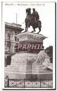 Italia - Italy - Italy - Milan - Milan - Monumento a Vitt Eman II - Old Postcard