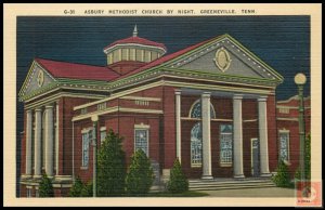Asbury Methodist Church by Night, Greeneville, Tenn