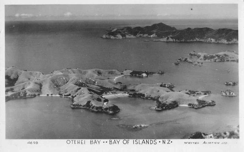 Otehei Bay New Zealand Bay of Islands Real Photo Antique Non-PC Back J46001