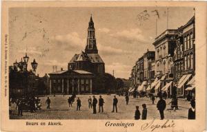 CPA AK GRONINGEN Beurs en Akerk. NETHERLANDS (604291)