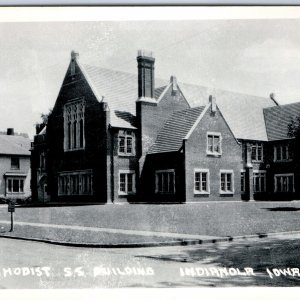 c1950s Indianola, IA RPPC Methodist S.S. Building Church School Photo Vtg A108