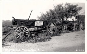 Old Tucson Studios AZ Ore Wagons Arizona RPPC  Postcard W16