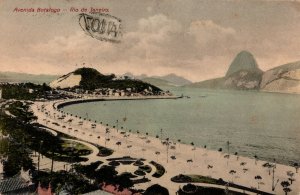 Brazil Avenida Botafogo Rio De Janeiro Vintage Postcard 08.78