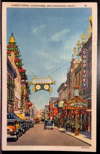 Vintage Postcard 1932 Street Scene, Chinatown, San Francisco, California CA