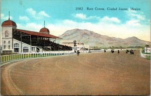 VINTAGE POSTCARD JUAREZ HORSE RACING COUIRSE IN CIUDAD JUAREZ MEXICO