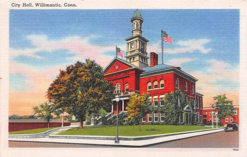City Hall, Willimantic, Connecticut, Early Postcard, Unused