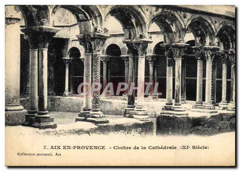 Old Postcard Aix en Provence Cloister of the cathedral XI century