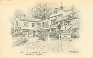 Poundridge New York Emily Shaw's Inn B&W Postcard Unused