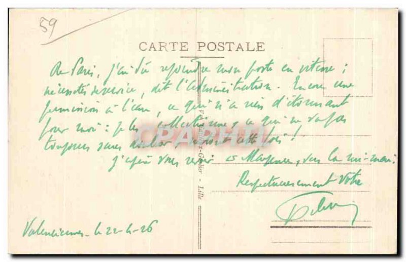 Old Postcard Valenciennes Panoramic view