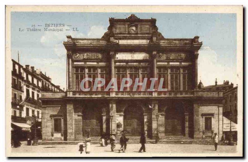 Postcard Old Municipal Theater BEZIERS