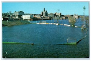 The Great Flood Of 1965 Mississippi River At Davenport & Bettendorf IA Postcard