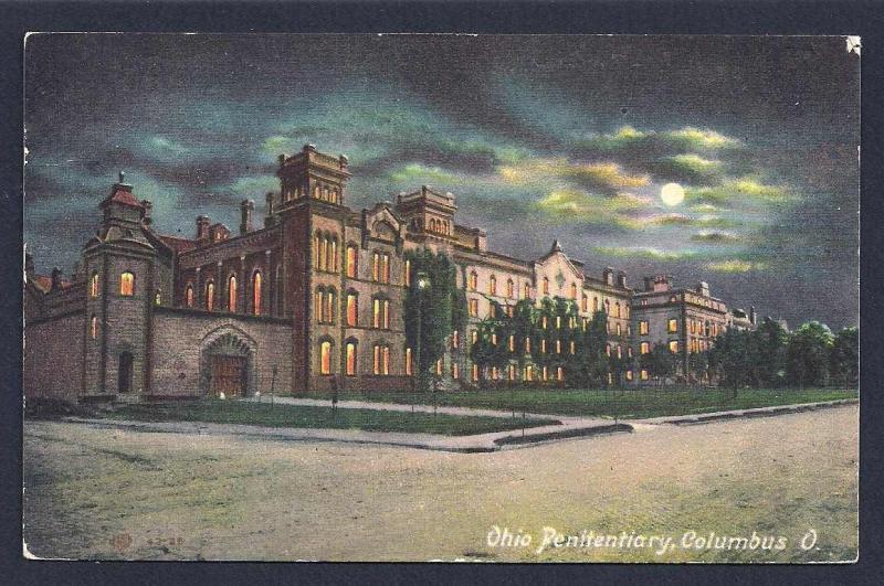 Ohio Penitentiary @ Nite Columbus Ohio used c1909