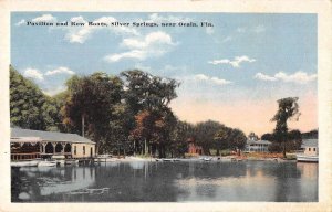 Silver Springs Florida Pavilion and Row Boats Vintage Postcard AA22420