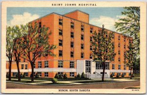 1955 Saint John Hospital Huron South Dakota SD Medical Building Posted Postcard