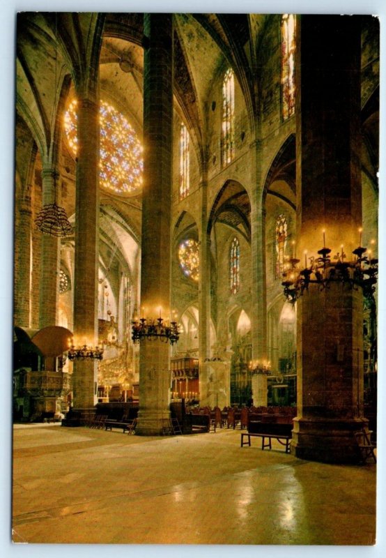 MALLORCA Palma Cathedral interior SPAIN 4x6 Postcard